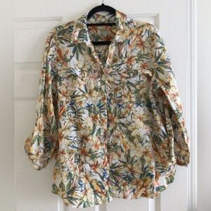 Chico's Multicolor Floral Button-Down Shirt